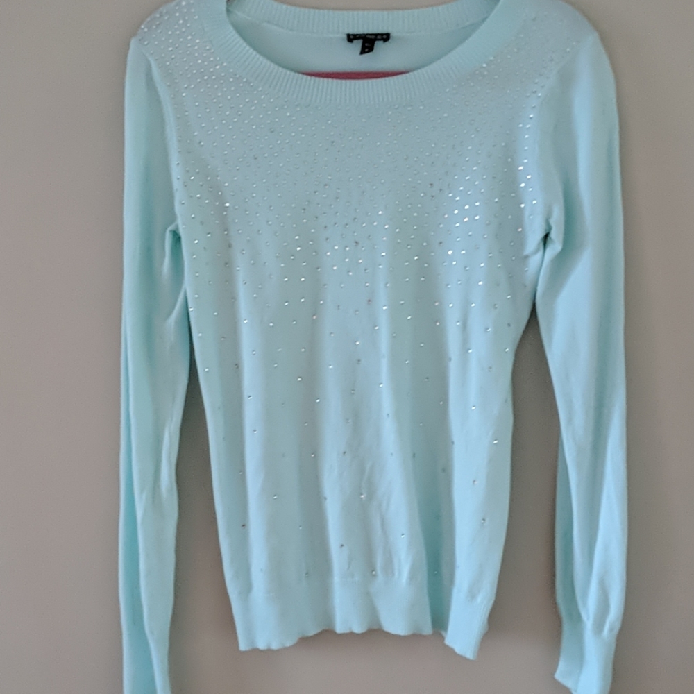 Express Sparkle Rhinestone Crewneck Sweater - Picture 2 of 6